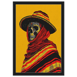 Soul of the Desert – Día de los Muertos Pop Art | wall art print - Framed Canvas - 40x60 cm / 16x24″ - Black frame