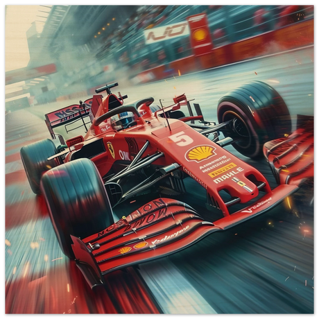 Speed Demon – Formula One Racing in Motion | Wall art Print - Wood Prints - 50x50 cm / 20x20″ - 