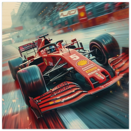 Speed Demon – Formula One Racing in Motion | Wall art Print - Wood Prints - 40x40 cm / 16x16″ - 