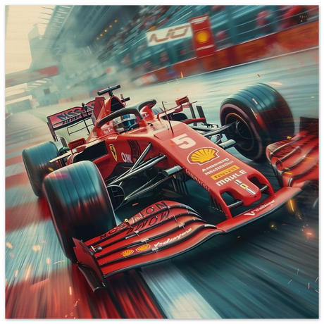 Speed Demon – Formula One Racing in Motion | Wall art Print - Wood Prints - 60x60 cm / 24x24″ - 