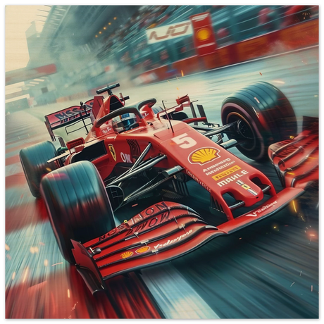Speed Demon – Formula One Racing in Motion | Wall art Print - Wood Prints - 30x30 cm / 12x12″ - 
