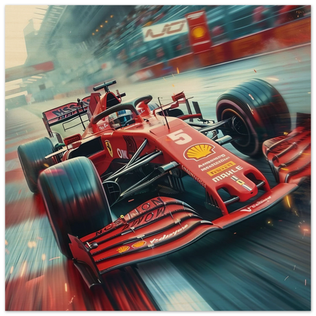 Speed Demon – Formula One Racing in Motion | Wall art Print - Wood Prints - 20x20 cm / 8x8″ - 
