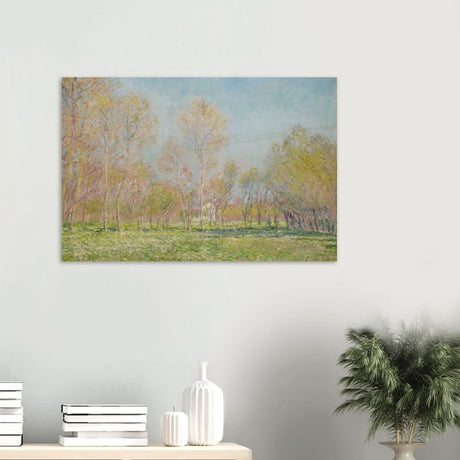 Spring in Giverny by Claude Monet - Wood Prints - 60x90 cm / 24x36″ - 20 mm