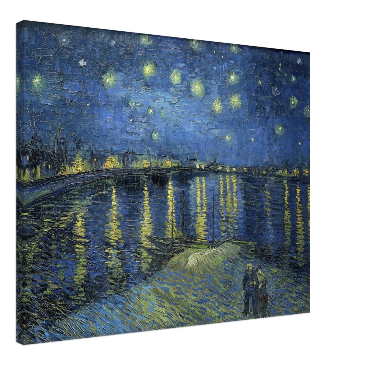 Starry Night Over the Rhone (1888) by Vincent van Gogh | Vintage wall art print - Canvas - 60x75 cm / 24x30″ - 