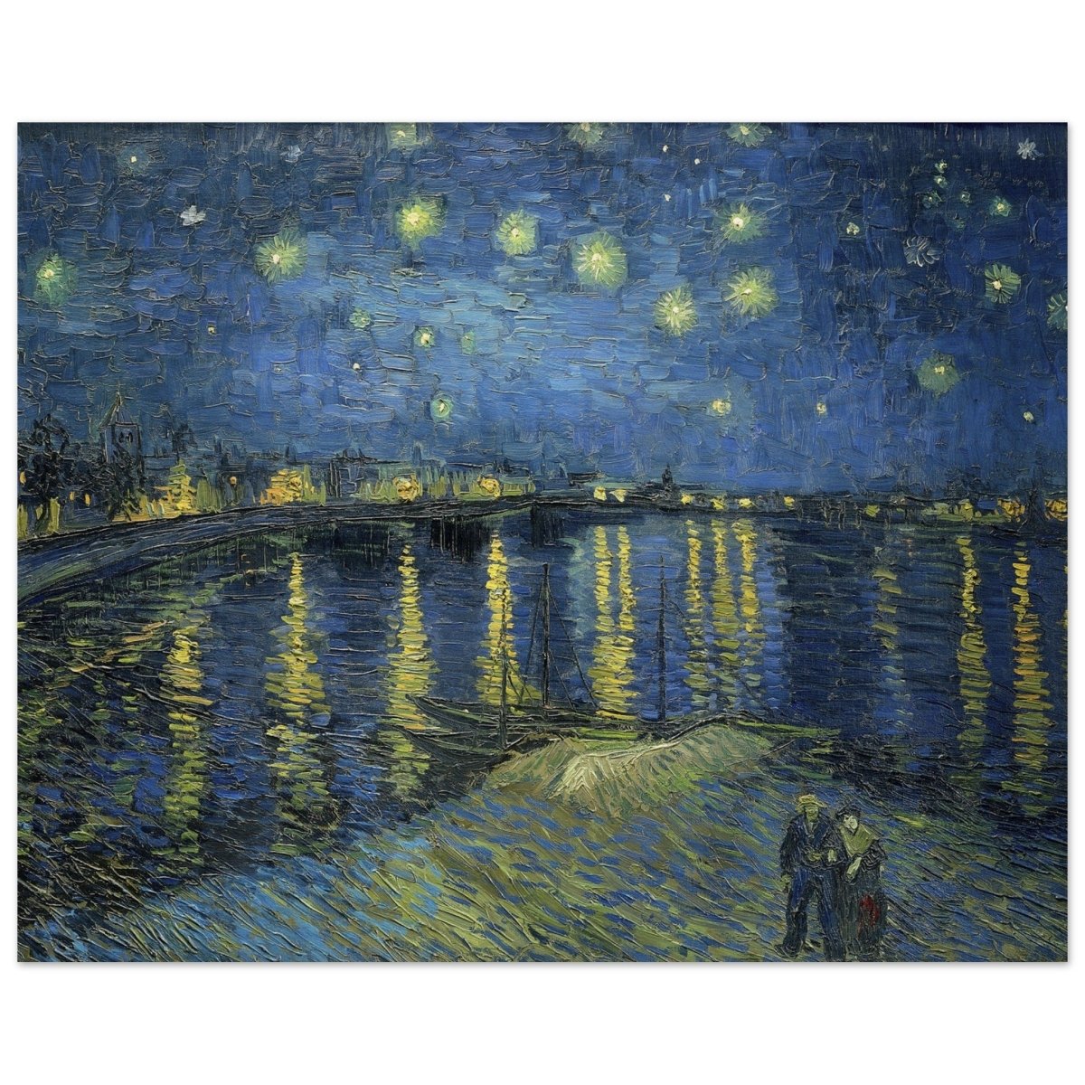 Starry Night Over the Rhone (1888) by Vincent van Gogh | Vintage wall art print - Wood Prints - 40x50 cm / 16x20″ - 