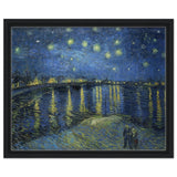 Starry Night Over the Rhone (1888) by Vincent van Gogh | Vintage wall art print - Framed Canvas - 40x50 cm / 16x20″ - Black frame
