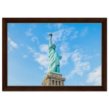 Statue of Liberty | New York City | City Wall art print - Framed Canvas - 30x45 cm / 12x18″ - Dark wood frame