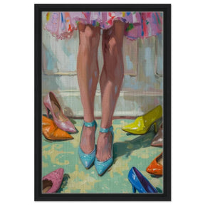 Step into Elegance | Contemporary Impressionism Wall art print - 40x60 cm / 16x24″ - Framed Canvas - Black frame