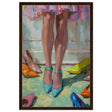 Step into Elegance | Contemporary Impressionism Wall art print - 60x90 cm / 24x36″ - Framed Canvas - Dark wood frame