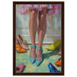 Step into Elegance | Contemporary Impressionism Wall art print - 40x60 cm / 16x24″ - Framed Canvas - Dark wood frame