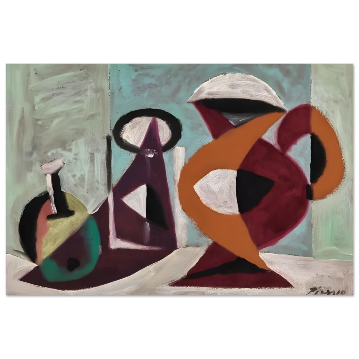 Still life by Pablo Picasso 1937 | Cubism wall art print - Aluminum Print - 50x75 cm / 20x30″ - 