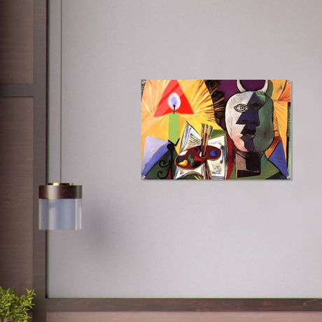 Still life with candle, palette and head of Minotaur by Pablo Picasso 1931 - Acrylic Print - 60x90 cm / 24x36″ - 