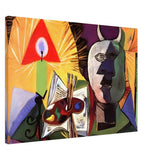 Still life with candle, palette and head of Minotaur by Pablo Picasso 1931 - Canvas - 70x100 cm / 28x40″ - Thick