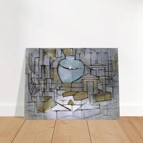 Still Life with Gingerpot II by Piet Mondrian | Vintage Art Print - Brushed Aluminum Print - 30x40 cm / 12x16″ - 