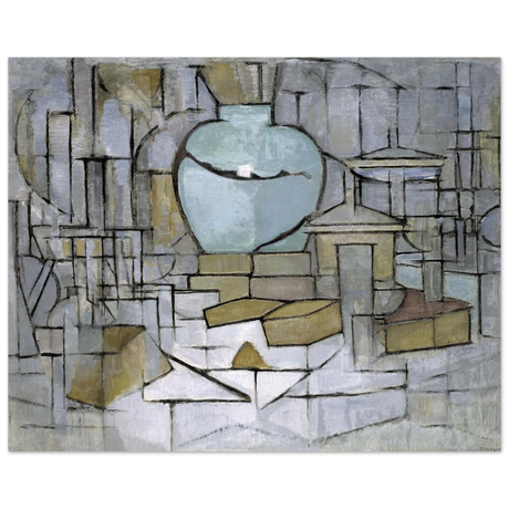 Still Life with Gingerpot II by Piet Mondrian | Vintage Art Print - Fine Art Poster - 40x50 cm / 16x20″ - 