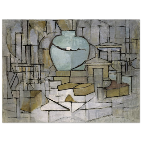 Still Life with Gingerpot II by Piet Mondrian | Vintage Art Print - Wood Prints - 30x40 cm / 12x16″ - 