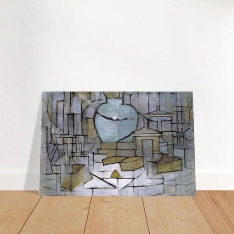 Still Life with Gingerpot II by Piet Mondrian | Vintage Art Print - Brushed Aluminum Print - 20x30 cm / 8x12″ - 