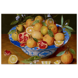 Still Life with Lemons, Oranges, and a Pomegranate by Jacob van Hulsdonck | Vintage Art Print - Fine Art Poster - 40x60 cm / 16x24″ - 