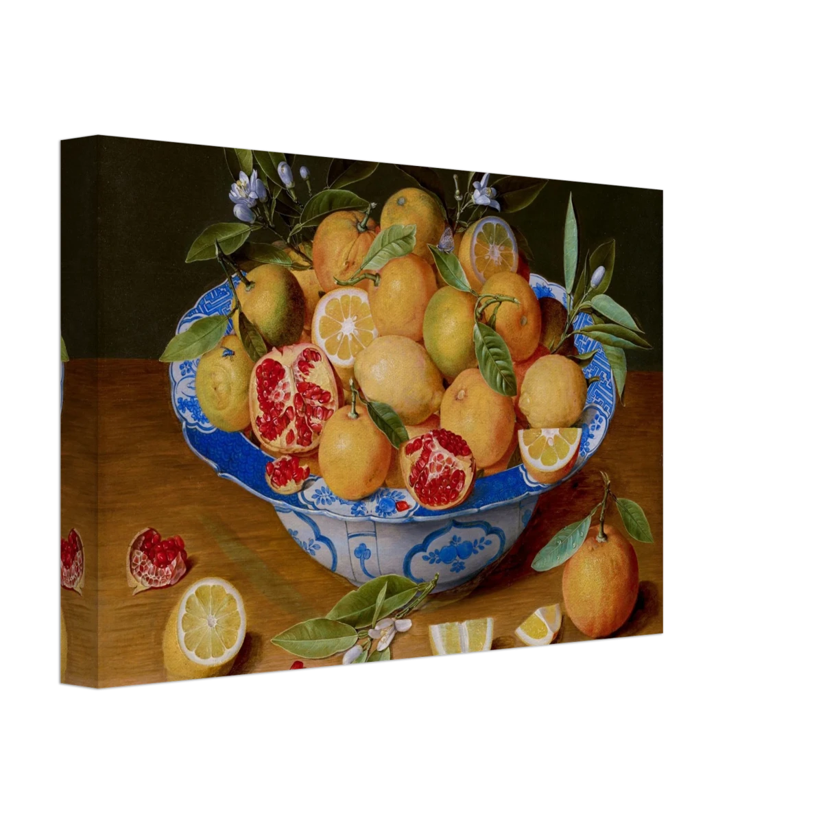 Still Life with Lemons, Oranges, and a Pomegranate by Jacob van Hulsdonck | Vintage Art Print - Canvas - 20x30 cm / 8x12″ - 