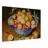 Still Life with Lemons, Oranges, and a Pomegranate by Jacob van Hulsdonck | Vintage Art Print - Canvas - 40x60 cm / 16x24″ - 