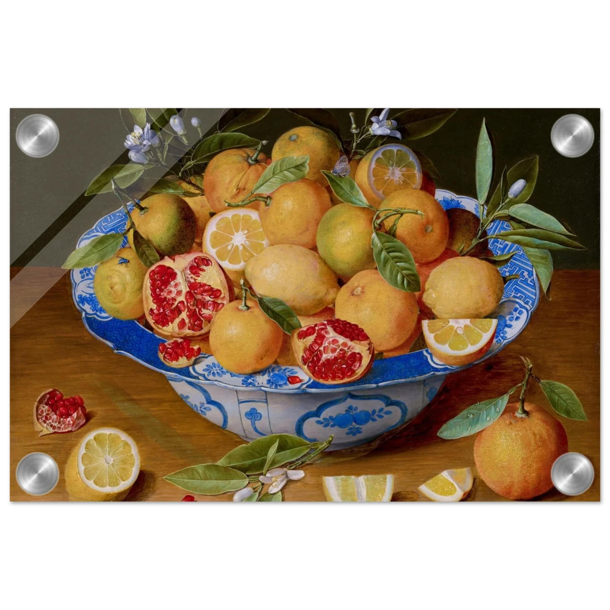 Still Life with Lemons, Oranges, and a Pomegranate by Jacob van Hulsdonck | Vintage Art Print - Acrylic Print - 20x30 cm / 8x12″ - 