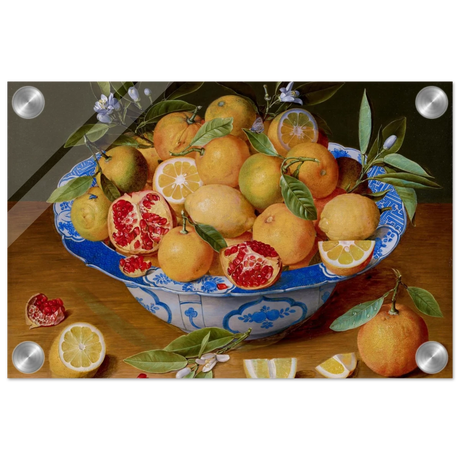 Still Life with Lemons, Oranges, and a Pomegranate by Jacob van Hulsdonck | Vintage Art Print - Acrylic Print - 20x30 cm / 8x12″ - 