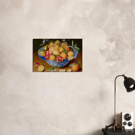 Still Life with Lemons, Oranges, and a Pomegranate by Jacob van Hulsdonck | Vintage Art Print - Aluminum Print - 40x60 cm / 16x24″ - 