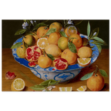 Still Life with Lemons, Oranges, and a Pomegranate by Jacob van Hulsdonck | Vintage Art Print - Wood Prints - 20x30 cm / 8x12″ - 
