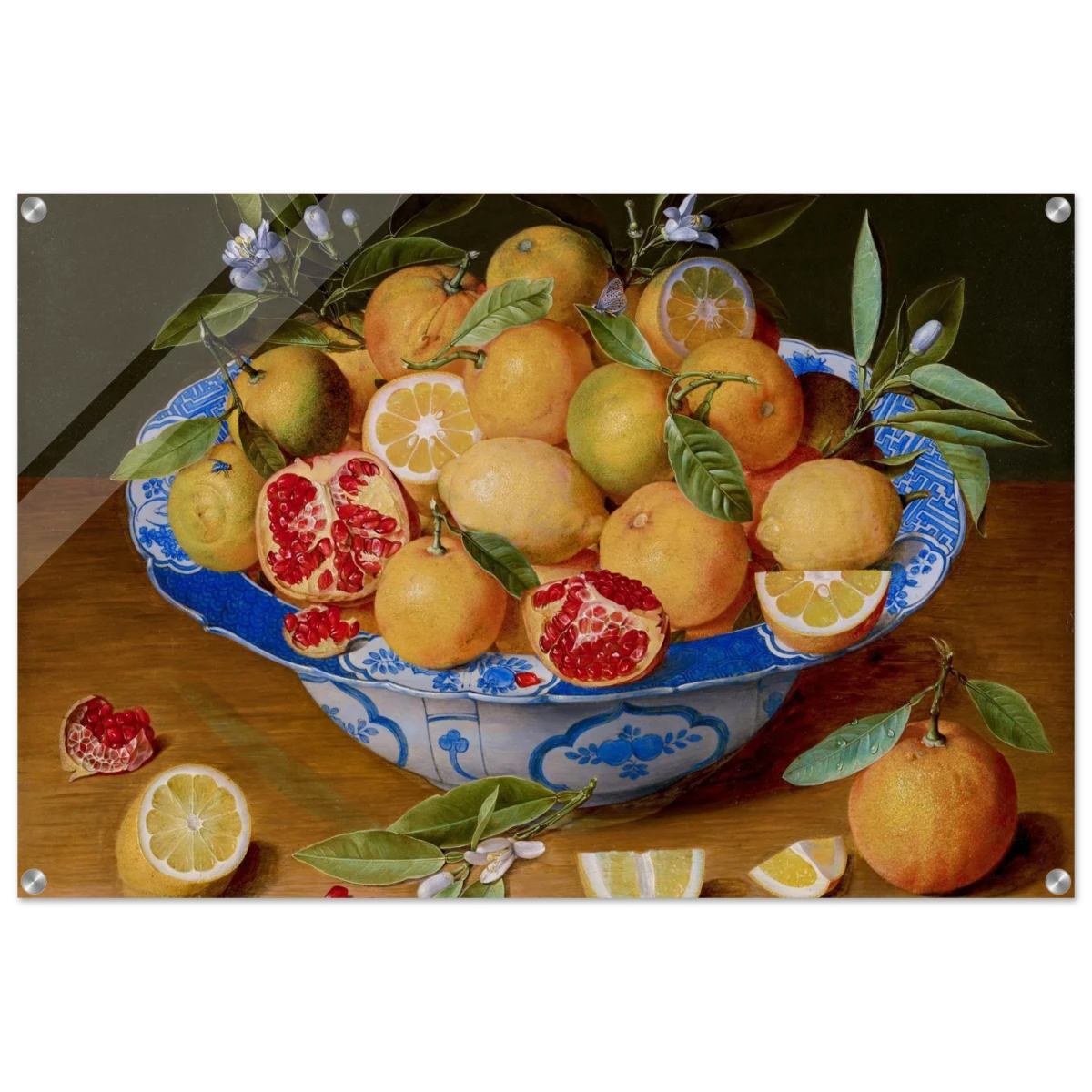 Still Life with Lemons, Oranges, and a Pomegranate by Jacob van Hulsdonck | Vintage Art Print - Acrylic Print - 60x90 cm / 24x36″ - 