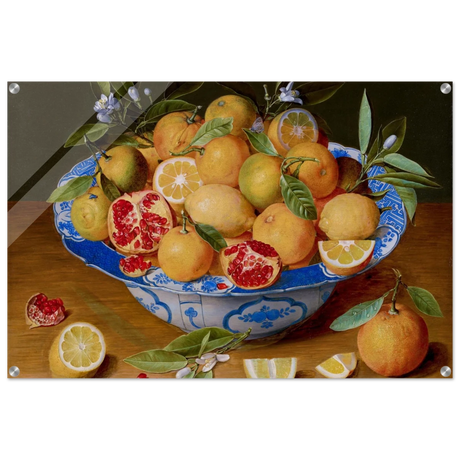 Still Life with Lemons, Oranges, and a Pomegranate by Jacob van Hulsdonck | Vintage Art Print - Acrylic Print - 60x90 cm / 24x36″ - 
