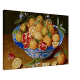 Still Life with Lemons, Oranges, and a Pomegranate by Jacob van Hulsdonck | Vintage Art Print - Canvas - 50x75 cm / 20x30″ - 