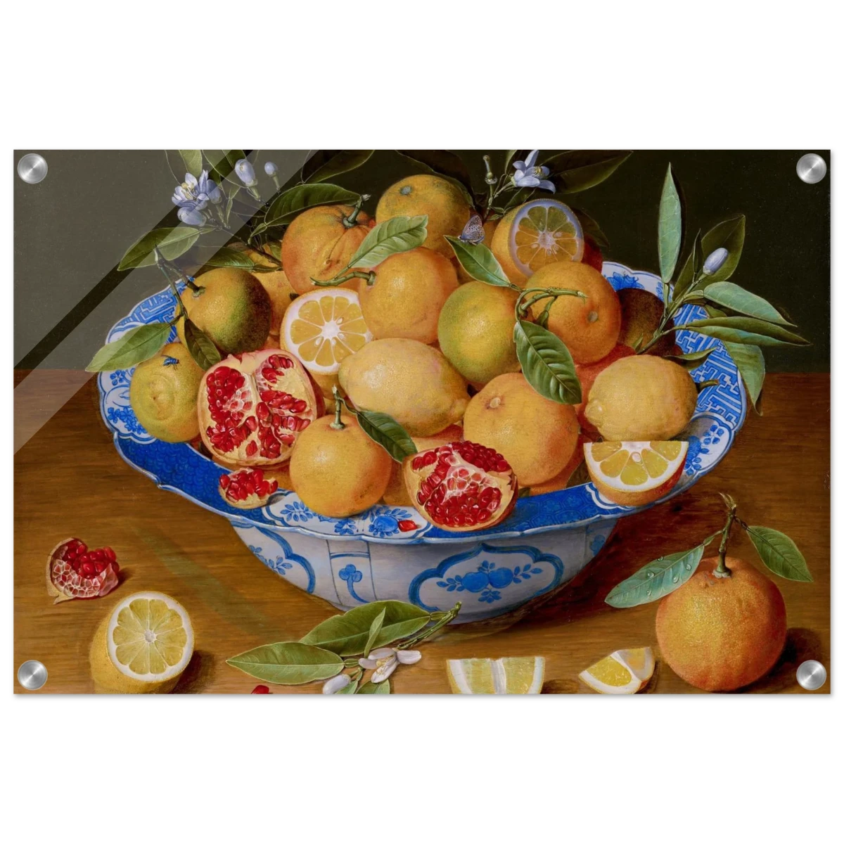 Still Life with Lemons, Oranges, and a Pomegranate by Jacob van Hulsdonck | Vintage Art Print - Acrylic Print - 40x60 cm / 16x24″ - 