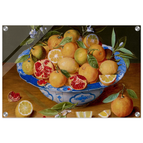 Still Life with Lemons, Oranges, and a Pomegranate by Jacob van Hulsdonck | Vintage Art Print - Acrylic Print - 40x60 cm / 16x24″ - 