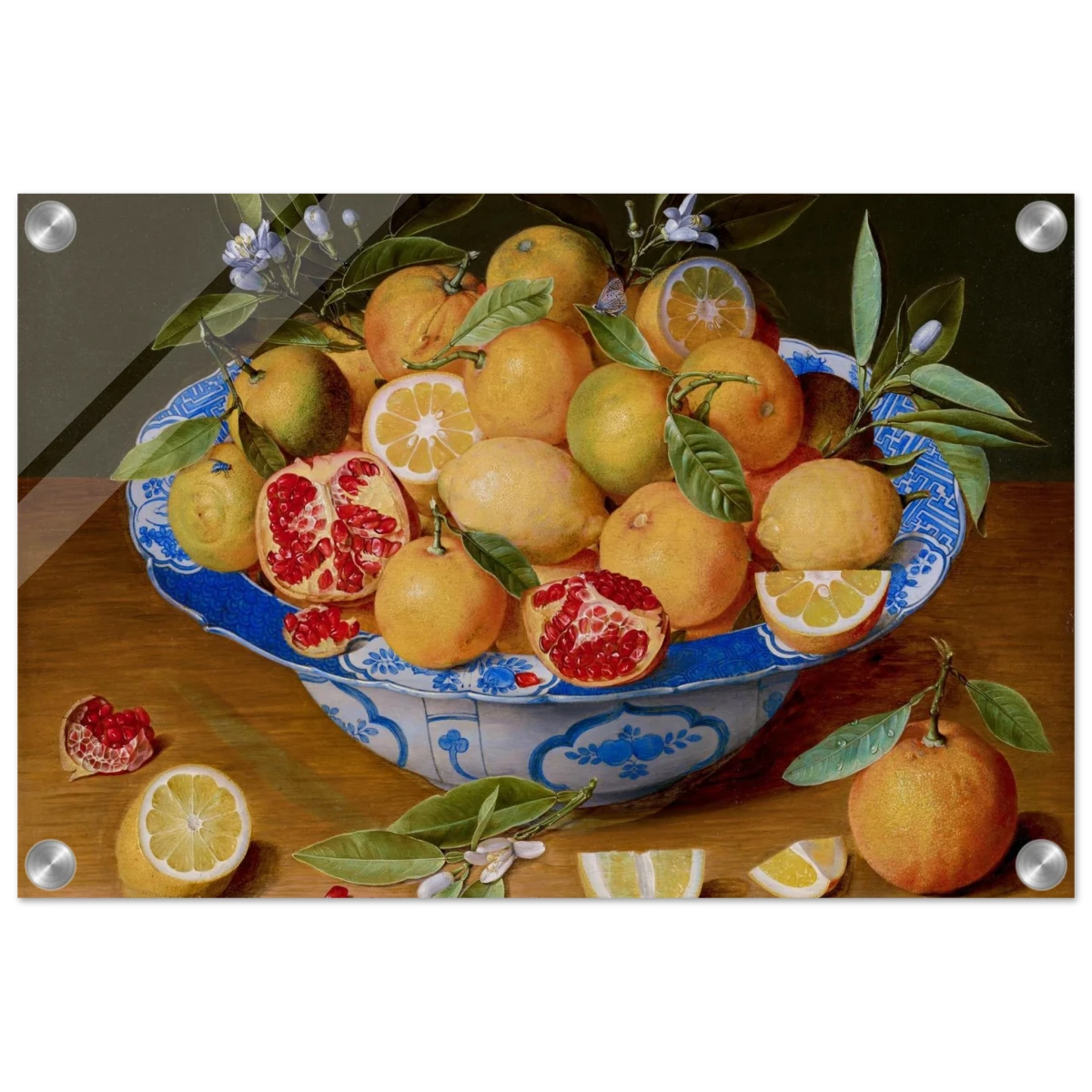 Still Life with Lemons, Oranges, and a Pomegranate by Jacob van Hulsdonck | Vintage Art Print - Acrylic Print - 30x45 cm / 12x18″ - 