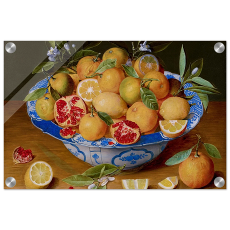 Still Life with Lemons, Oranges, and a Pomegranate by Jacob van Hulsdonck | Vintage Art Print - Acrylic Print - 30x45 cm / 12x18″ - 