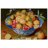 Still Life with Lemons, Oranges, and a Pomegranate by Jacob van Hulsdonck | Vintage Art Print - Fine Art Poster - 30x45 cm / 12x18″ - 