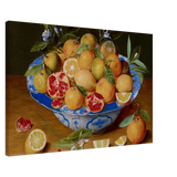 Still Life with Lemons, Oranges, and a Pomegranate by Jacob van Hulsdonck | Vintage Art Print - Canvas - 60x90 cm / 24x36″ - 