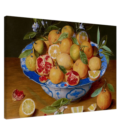 Still Life with Lemons, Oranges, and a Pomegranate by Jacob van Hulsdonck | Vintage Art Print - Canvas - 60x90 cm / 24x36″ - 