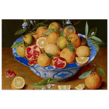 Still Life with Lemons, Oranges, and a Pomegranate by Jacob van Hulsdonck | Vintage Art Print - Fine Art Poster - 60x90 cm / 24x36″ - 