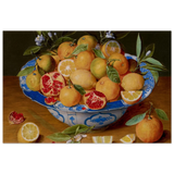 Still Life with Lemons, Oranges, and a Pomegranate by Jacob van Hulsdonck | Vintage Art Print - Wood Prints - 30x45 cm / 12x18″ - 