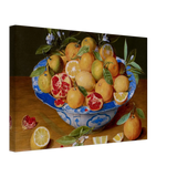 Still Life with Lemons, Oranges, and a Pomegranate by Jacob van Hulsdonck | Vintage Art Print - Canvas - 30x45 cm / 12x18″ - 