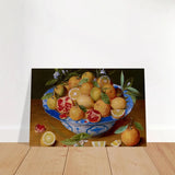 Still Life with Lemons, Oranges, and a Pomegranate by Jacob van Hulsdonck | Vintage Art Print - Brushed Aluminum Print - 40x60 cm / 16x24″ - 