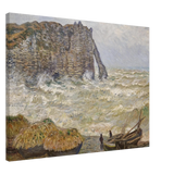 Stormy Sea at Étretat by Claude Monet | Wall art Print - Canvas - 60x80 cm / 24x32″ - 