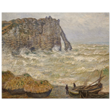 Stormy Sea at Étretat by Claude Monet | Wall art Print - Wood Prints - 40x50 cm / 16x20″ - 