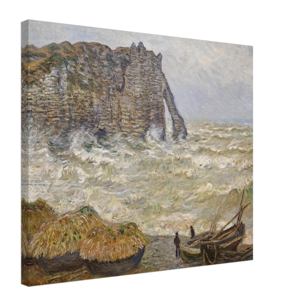 Stormy Sea at Étretat by Claude Monet | Wall art Print - Canvas - 50x60 cm / 20x24″ - 