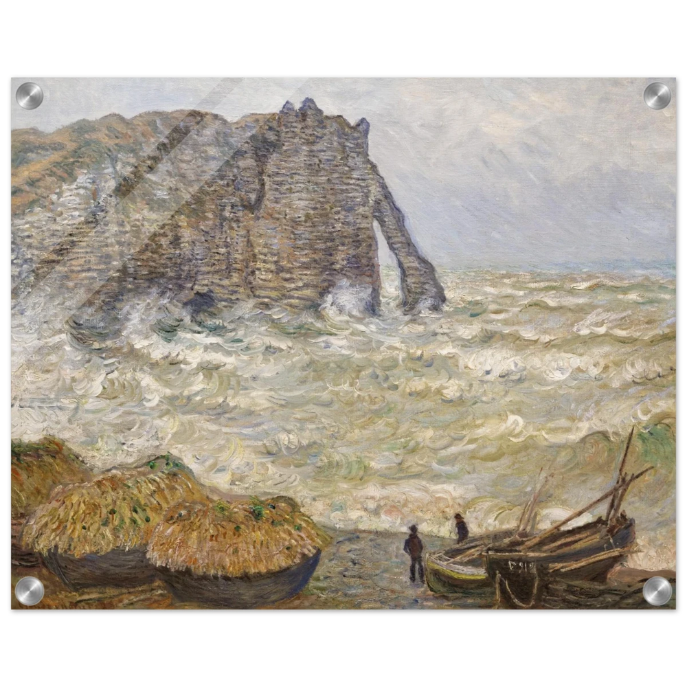 Stormy Sea at Étretat by Claude Monet | Wall art Print - Acrylic Print - 40x50 cm / 16x20″ - 