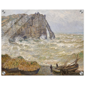 Stormy Sea at Étretat by Claude Monet | Wall art Print - Acrylic Print - 40x50 cm / 16x20″ - 