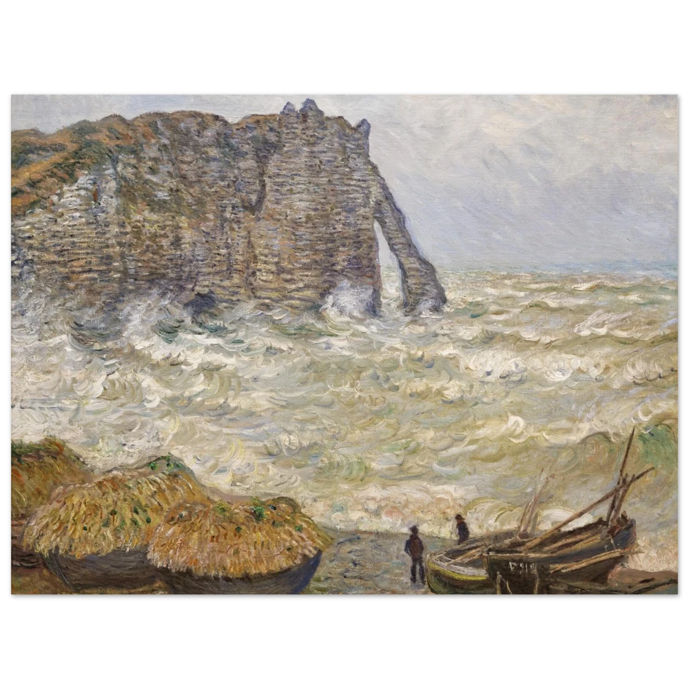 Stormy Sea at Étretat by Claude Monet | Wall art Print - Fine Art Poster - 60x80 cm / 24x32″ - 