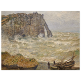 Stormy Sea at Étretat by Claude Monet | Wall art Print - Wood Prints - 60x80 cm / 24x32″ - 