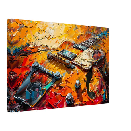 Strings of Fire: Abstract Guitar Art | Abstract Pop Art wall art print - Canvas - 30x45 cm / 12x18″ - 
